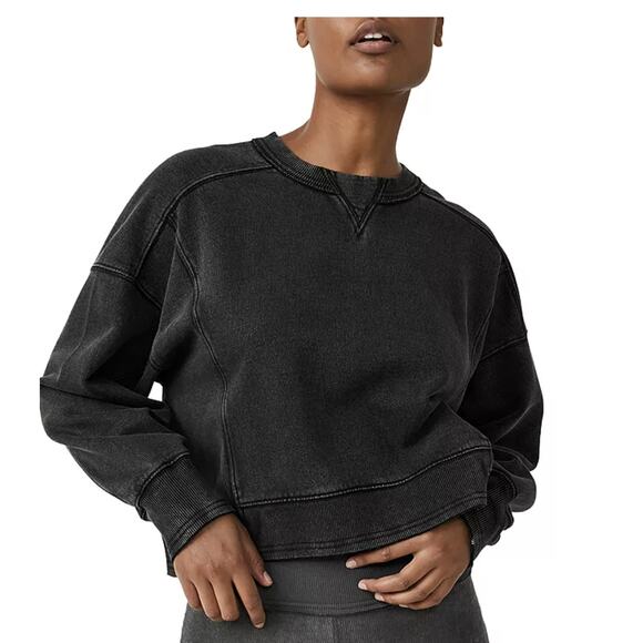 FP Movement Hatch Intercept Sweatshirt WMNS Black OB1916305 Crew Neck Maternity - Picture 2 of 16